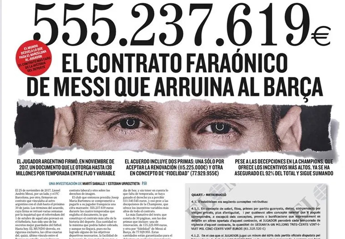 ‘el Contrato Faraónico De Messi Con El Barcelona T Informas 3144